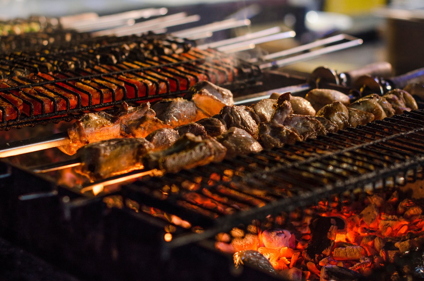 Grilled Meat on Charcoal Grill